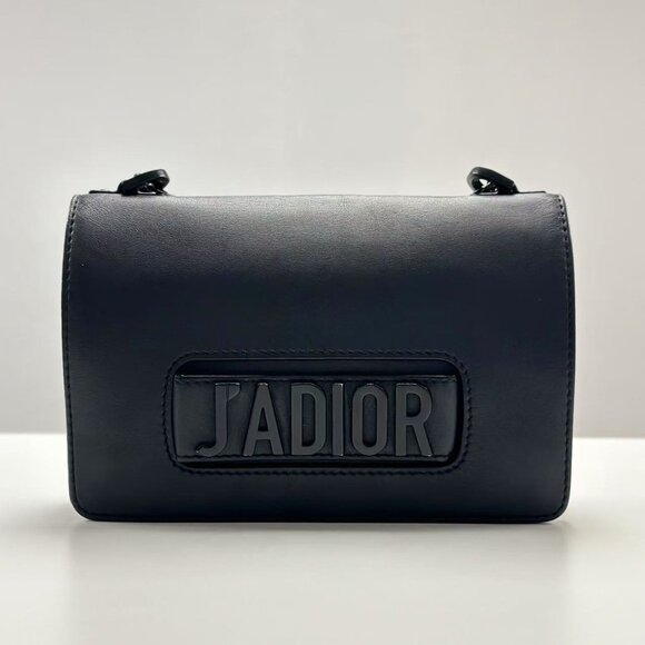 Dior J A Dior Matt Black Leather Shoulder Bag Crossbody - Picture 1 of 9